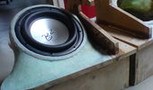 Pr�ve montering af subwoofer efter slibning